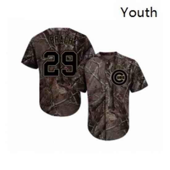 Youth Chicago Cubs 29 Brad Brach Authentic Camo Realtree Collection Flex Base Baseball Jersey